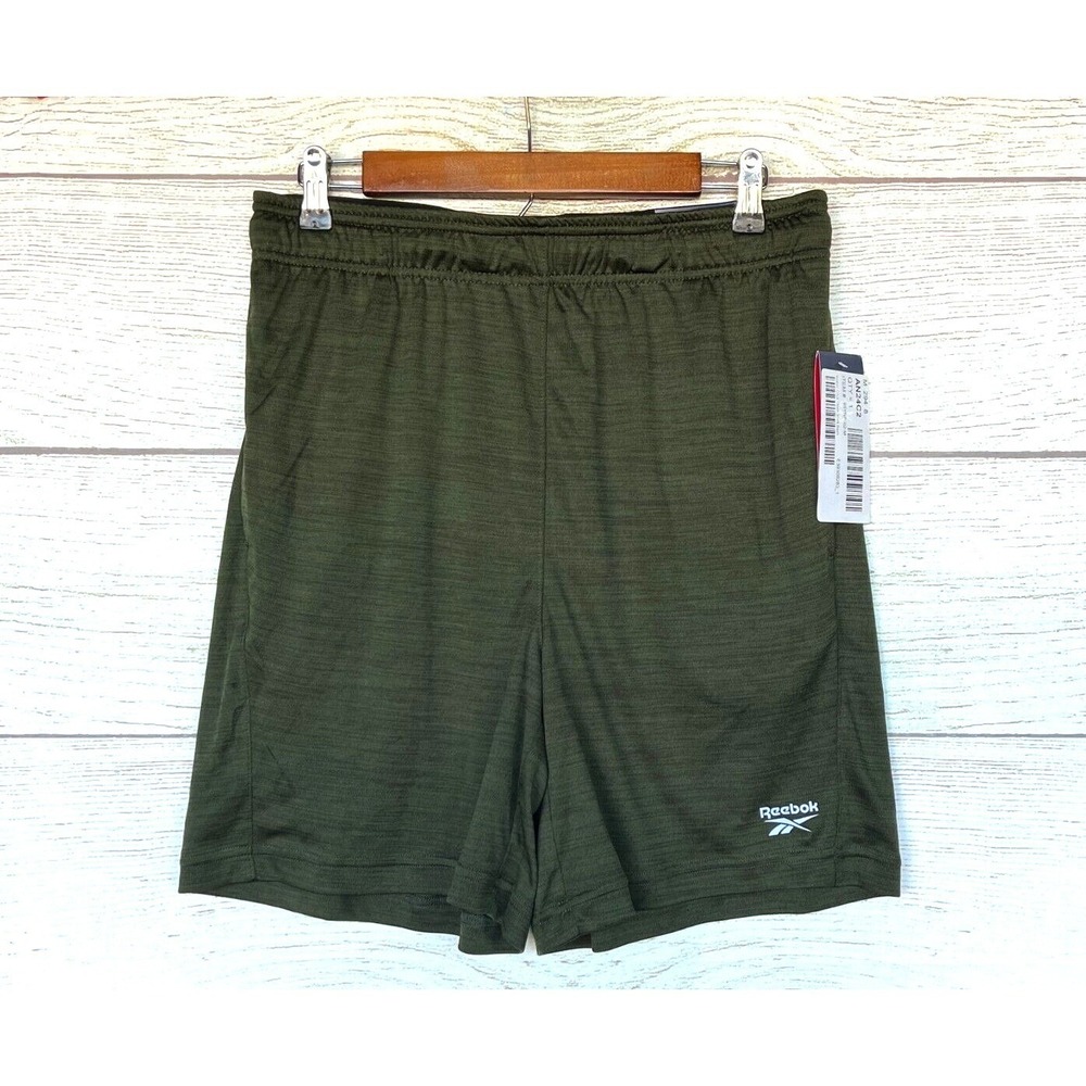 Reebok Athletic Shorts Mens Size Large Rifle Green Heather Cruz Slim Fit 7 New L